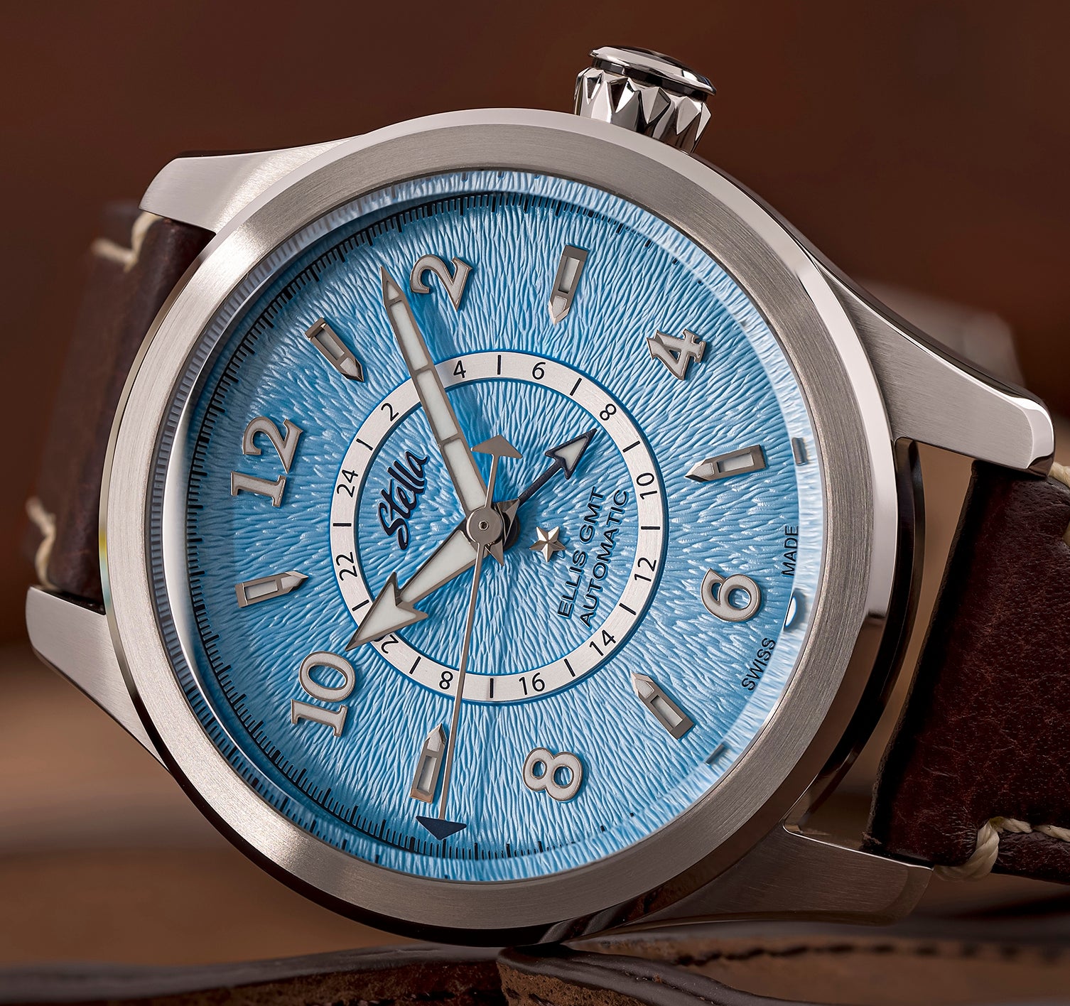 Ellis GMT Sky Blue – Stella Watch Company